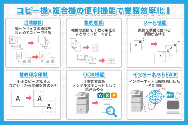 コピー機・複合機の便利機能で業務効率化！