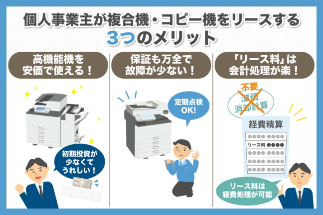 個人事業主が複合機・コピー機をリースする3つのメリット