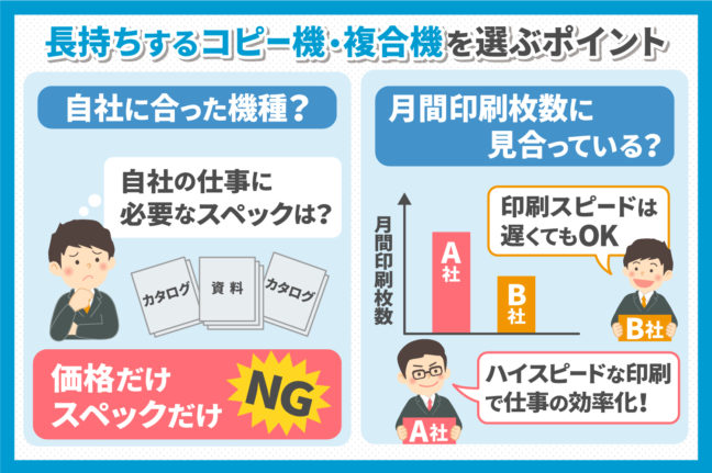 長持ちするコピー機・複合機を選ぶポイント