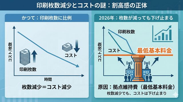 なぜ枚数が減ったのに安くならないのか?「最低基本料金」の正体